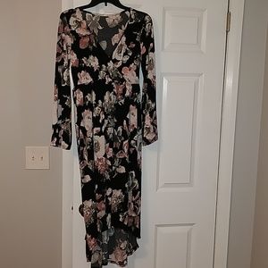 Pink Blush Black Floral Dress